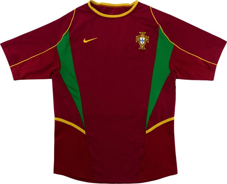 Camiseta Portugal Replica Primera Ropa Retro 2002 Rojo